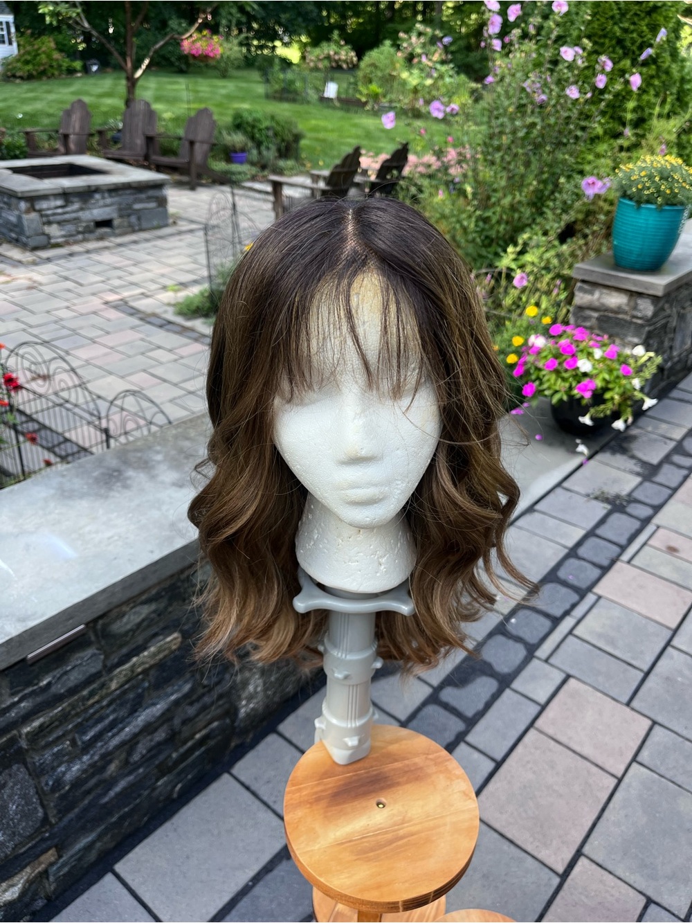 Chelsea smith Wavy Brown Ombre Women’s Wig with Bangs